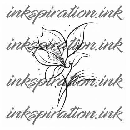 Minimalistic tattoo design - flower 4
