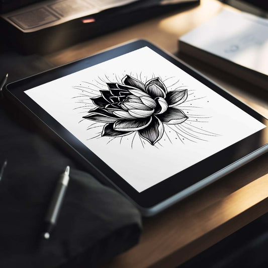 Blackwork tattoo design - flower 1