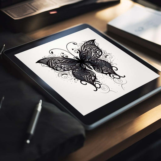 Blackwork tattoo design - butterfly 3