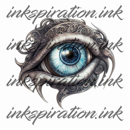 Surrealistic tattoo design - eye of creature 3