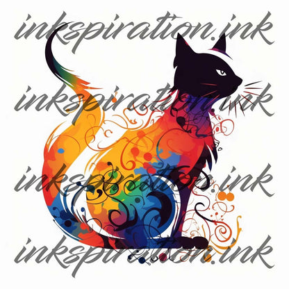 Abstract tattoo design - cat