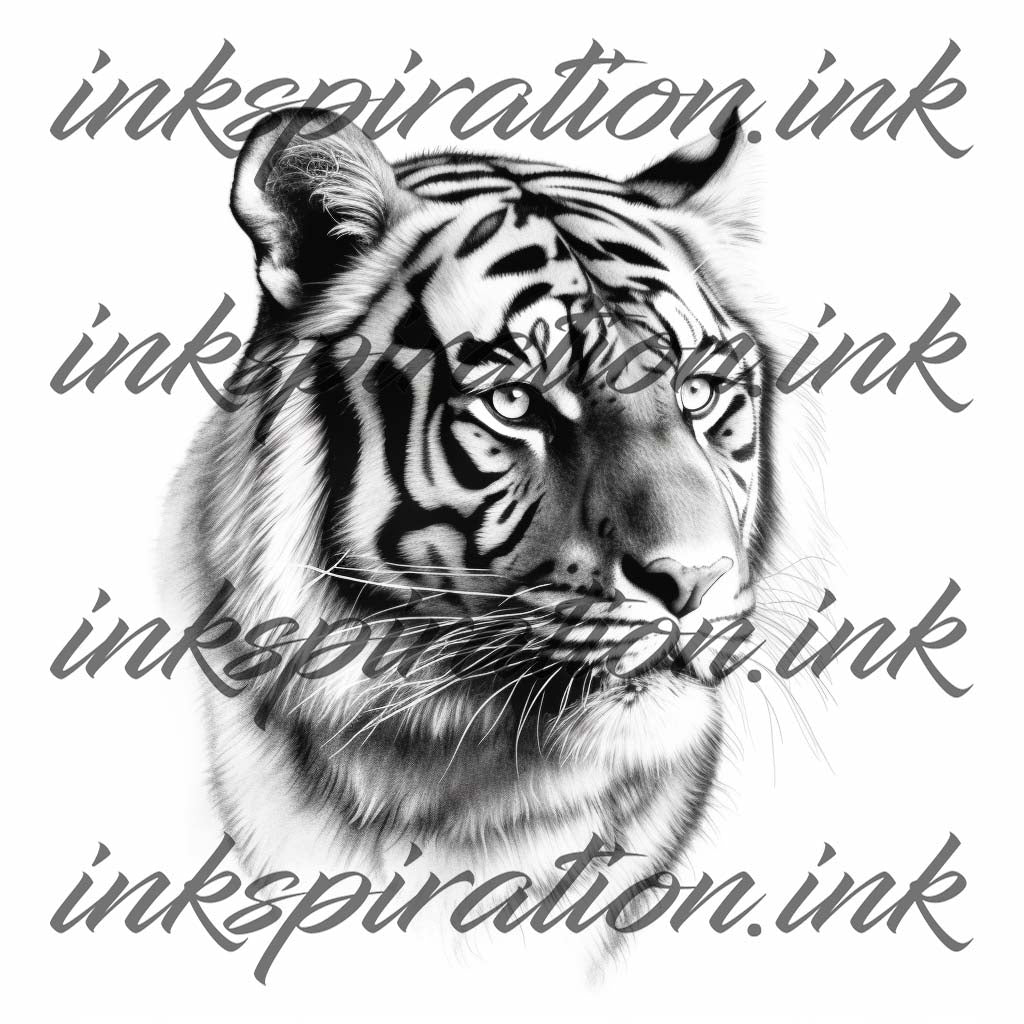 Realistic tattoo design - Tiger