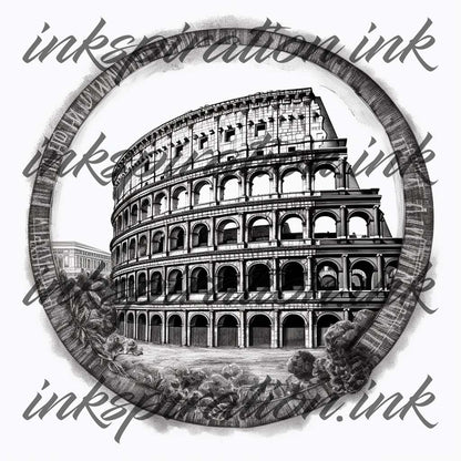 Realistic tattoo design - Colosseum 2