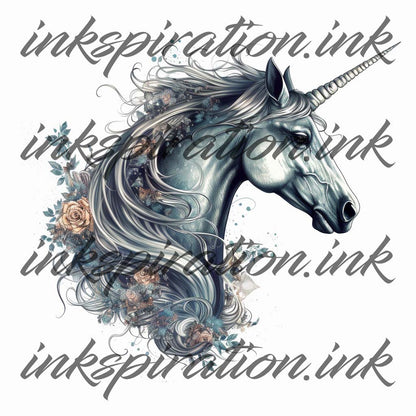 Realistic tattoo design - Unicorn 3