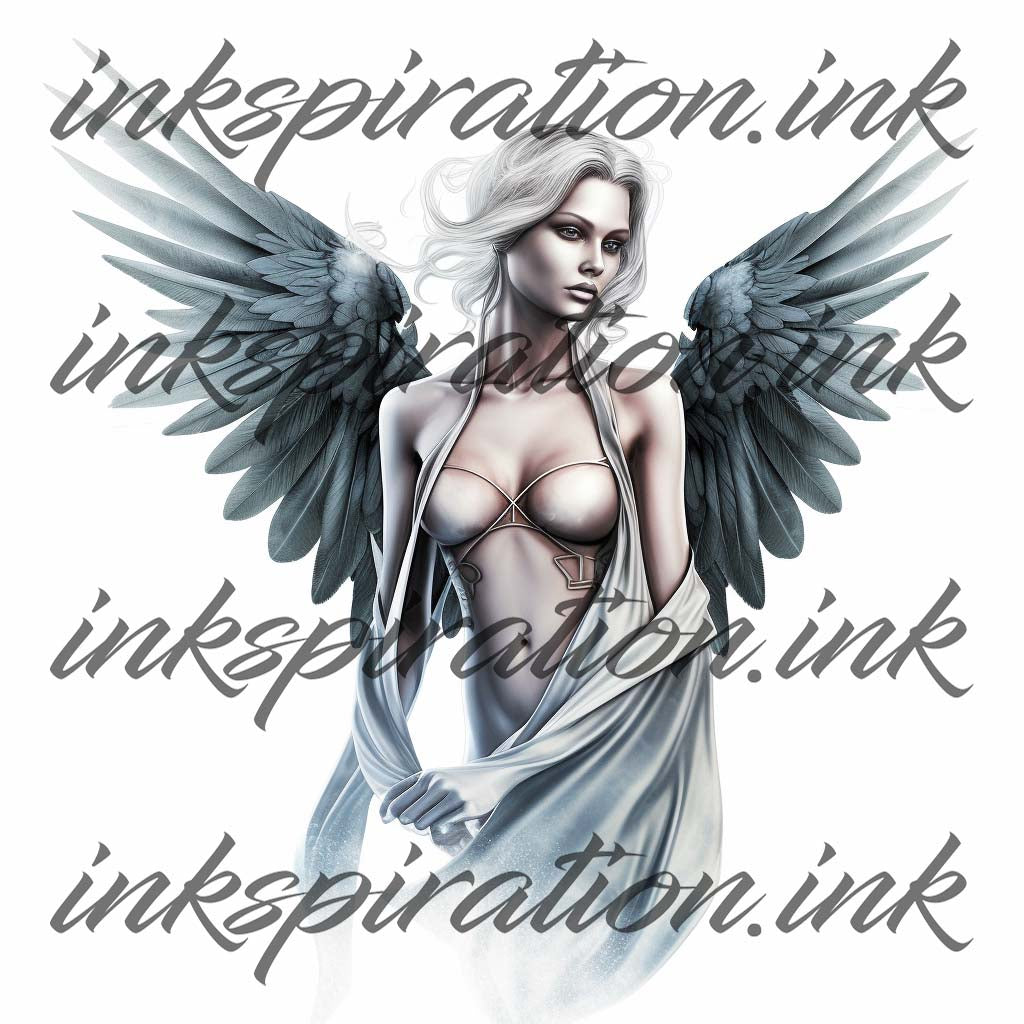 Realistic tattoo design - Angel