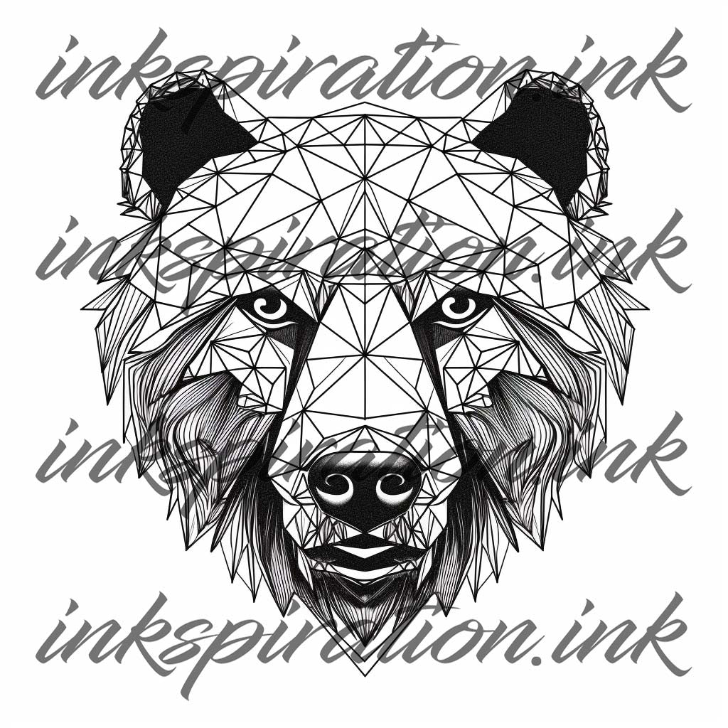 Geometric tattoo design - Bear 4