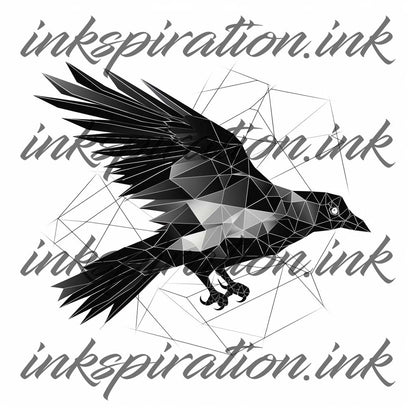 Geometric tattoo design - Bird 4