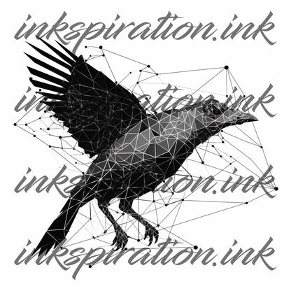 Geometric tattoo design - Bird 5