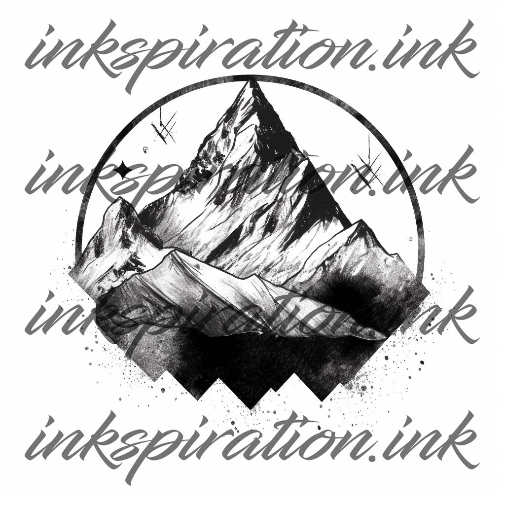 Geometric tattoo design - Mountains 2