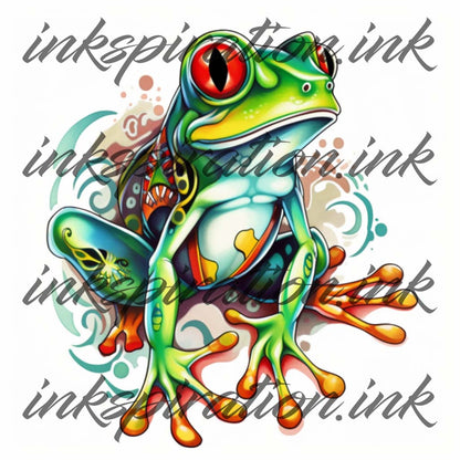 New school tattoo design - Frog