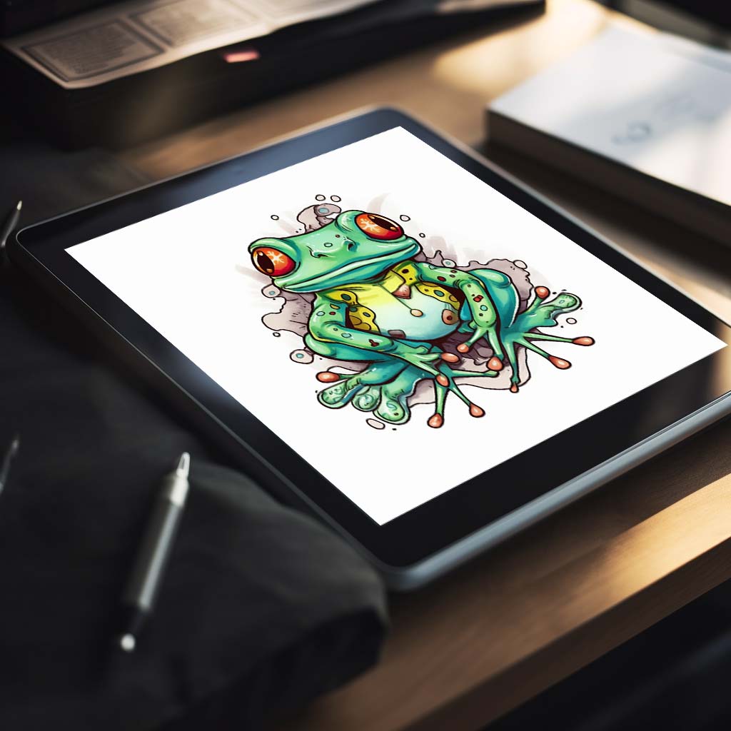 New school tattoo design - Frog 3