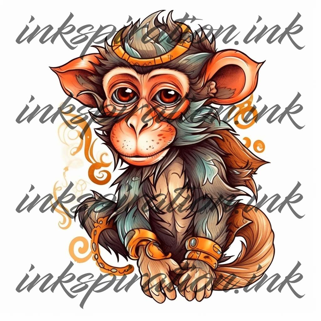 New school tattoo design - Monkey