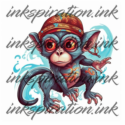 New school tattoo design - Monkey 5