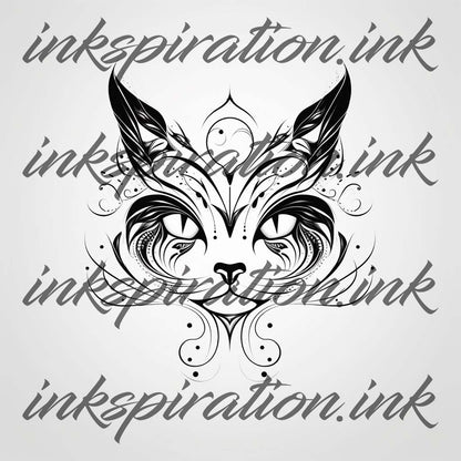 Minimalistic tattoo design - cat 1