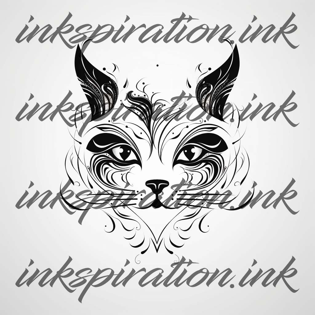 Minimalistic tattoo design - cat 2