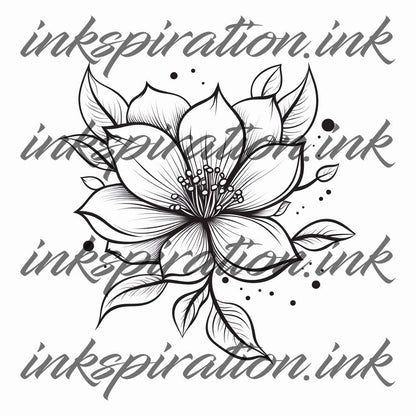 Minimalistic tattoo design - flower 1
