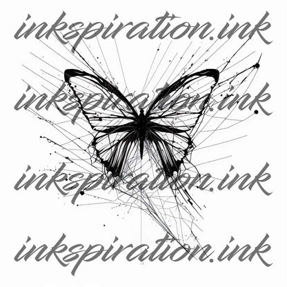 Minimalistic tattoo design - butterfly 2