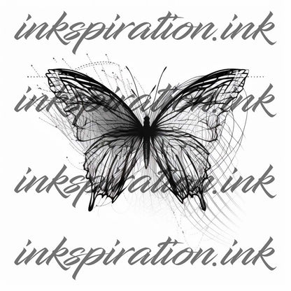 Minimalistic tattoo design - butterfly 1