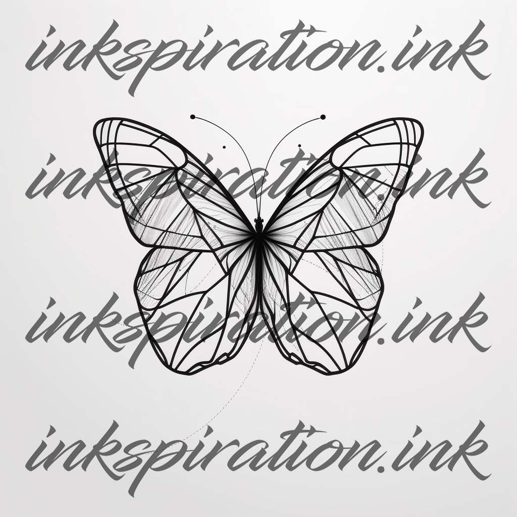 Minimalistic tattoo design - butterfly 4