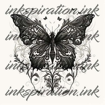 Blackwork tattoo design - butterfly 1