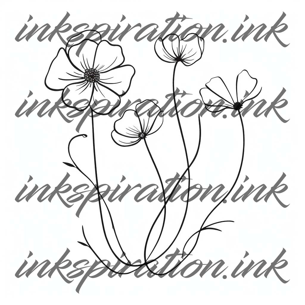 Minimalistic tattoo design - flower 2