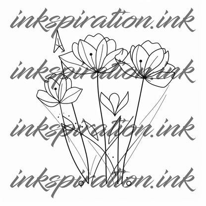 Minimalistic tattoo design - flower 3