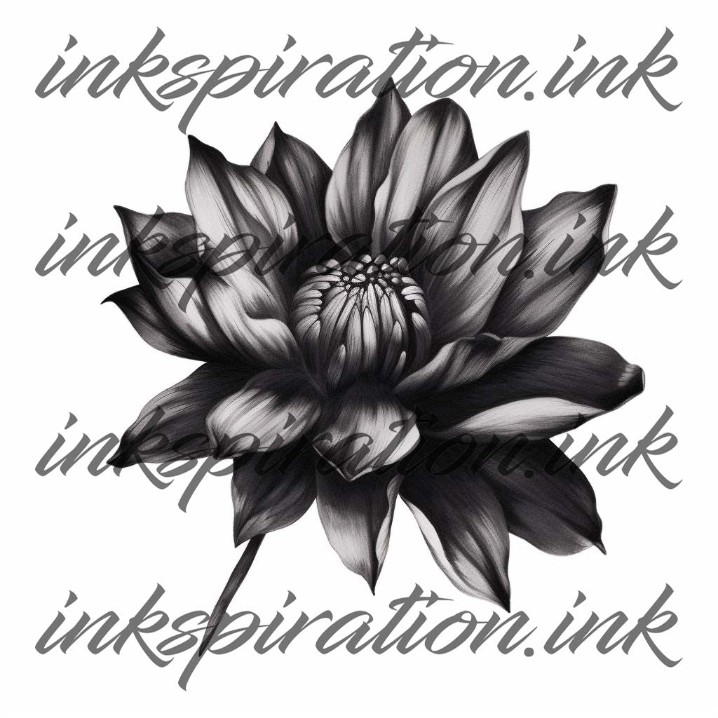 Blackwork tattoo design - flower 3